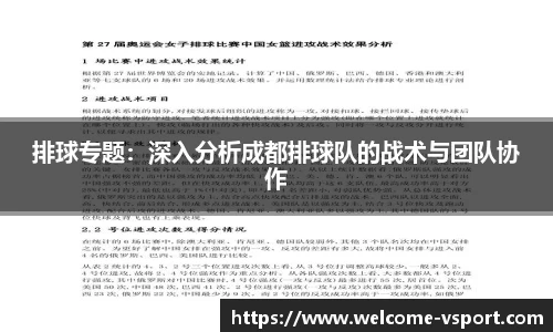 排球专题：深入分析成都排球队的战术与团队协作